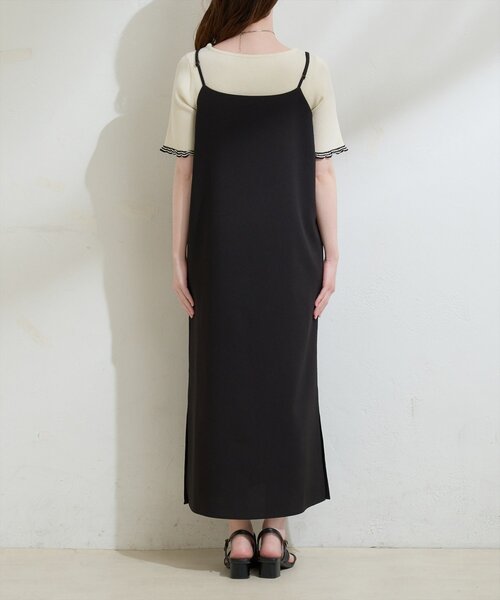 セール】パッチワーク透かし柄ニット＋キャミワンピースSET