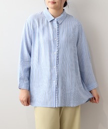 【L～5L 大きいサイズ】【接触冷感/UVカット】タックディテールシャツ