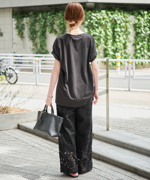 SLOBE IENA(スローブイエナ)の「《追加》コットンレースイージーパンツ(その他パンツ・レディース・ブラック/ホワイト・38/36)」の4枚目の写真