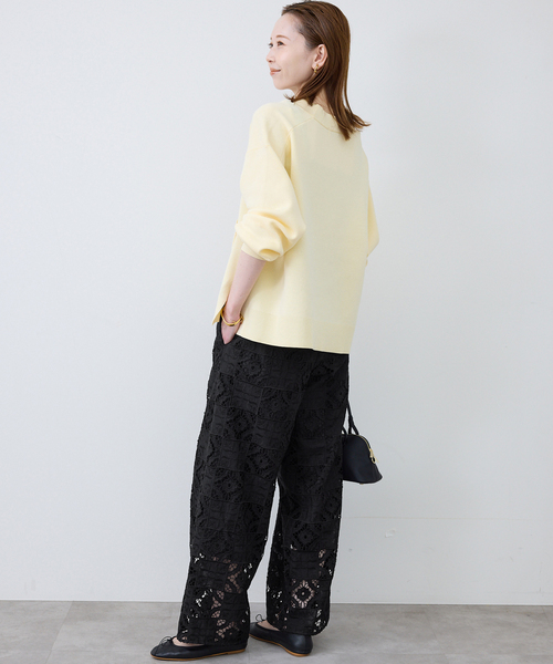 SLOBE IENA(スローブイエナ)の「《追加》コットンレースイージーパンツ(その他パンツ・レディース・ブラック/ホワイト・38/36)」の14枚目の写真