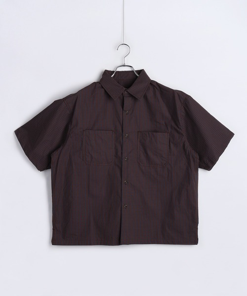 WESTSEA(ウエストシー)の「チェック柄 半袖シャツ オーバーサイズ ワイドシルエット レギュラーカラーシャツ(シャツ/ブラウス・メンズ・ホワイト/チャコール/ネイビー・M/L)」の4枚目の写真