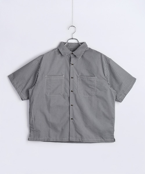 WESTSEA(ウエストシー)の「チェック柄 半袖シャツ オーバーサイズ ワイドシルエット レギュラーカラーシャツ(シャツ/ブラウス・メンズ・ホワイト/チャコール/ネイビー・M/L)」の13枚目の写真