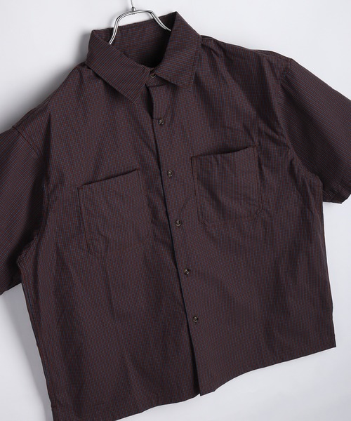 WESTSEA(ウエストシー)の「チェック柄 半袖シャツ オーバーサイズ ワイドシルエット レギュラーカラーシャツ(シャツ/ブラウス・メンズ・ホワイト/チャコール/ネイビー・M/L)」の6枚目の写真