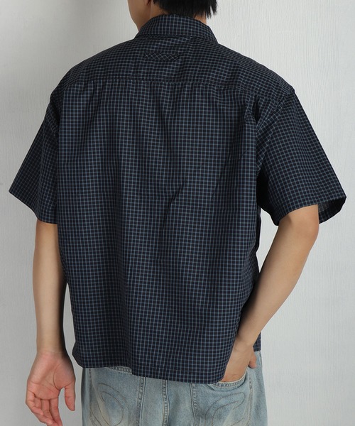 WESTSEA(ウエストシー)の「チェック柄 半袖シャツ オーバーサイズ ワイドシルエット レギュラーカラーシャツ(シャツ/ブラウス・メンズ・ホワイト/チャコール/ネイビー・M/L)」の18枚目の写真