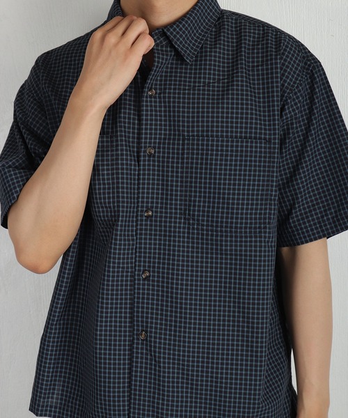 WESTSEA(ウエストシー)の「チェック柄 半袖シャツ オーバーサイズ ワイドシルエット レギュラーカラーシャツ(シャツ/ブラウス・メンズ・ホワイト/チャコール/ネイビー・M/L)」の16枚目の写真