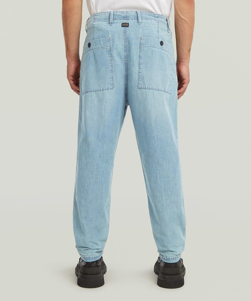 Pleated Chino Denim Relaxed Tapered/フロントプリーツチノディテール