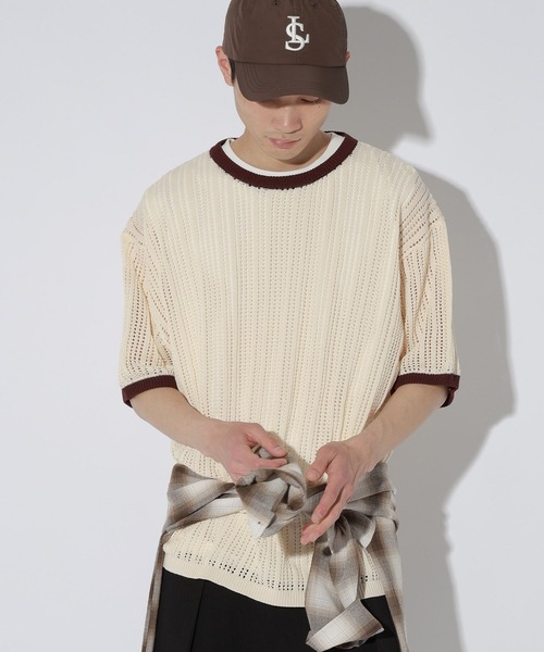 LAKOLE（ラコレ）の「透かしニットリンガーT / 665203（ニット/セーター・メンズ・ホワイト/ブラウン/ブラック・MEDIUM/LARGE）」の2枚目の写真