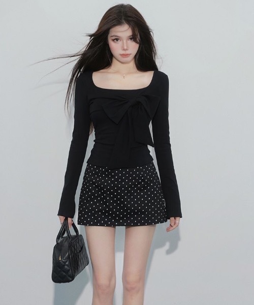 Alvia(アルビア)の「リボントップス(Tシャツ/カットソー・レディース・モカ/ブラック・M)」の17枚目の写真