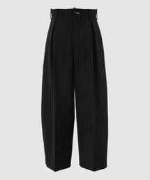 Pleats bonded wool pants