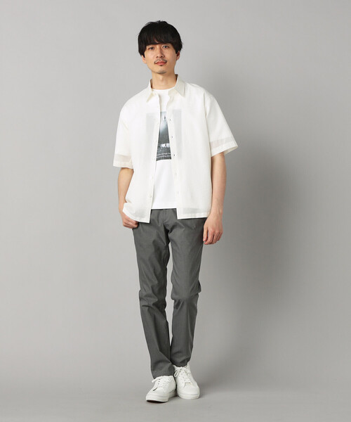 COMME CA MEN(コムサメン)の「コットンウエーブ 半袖レギュラーカラーシャツ(シャツ/ブラウス・メンズ・サックスブルー/ネイビー/ホワイト・S/M/L)」の4枚目の写真