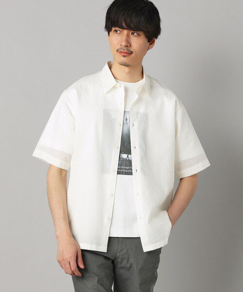 COMME CA MEN(コムサメン)の「コットンウエーブ 半袖レギュラーカラーシャツ(シャツ/ブラウス・メンズ・サックスブルー/ネイビー/ホワイト・S/M/L)」の5枚目の写真