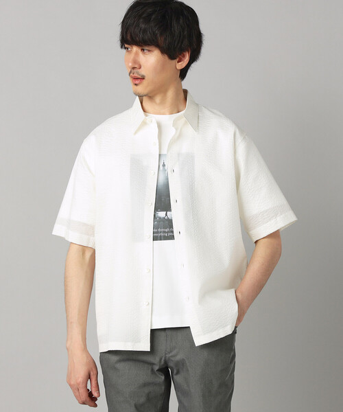 COMME CA MEN(コムサメン)の「コットンウエーブ 半袖レギュラーカラーシャツ(シャツ/ブラウス・メンズ・サックスブルー/ネイビー/ホワイト・S/M/L)」の6枚目の写真