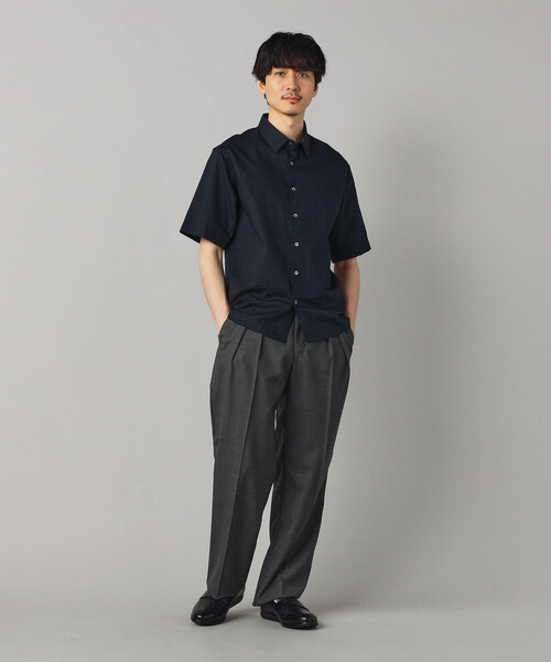 COMME CA MEN(コムサメン)の「コットンウエーブ 半袖レギュラーカラーシャツ(シャツ/ブラウス・メンズ・サックスブルー/ネイビー/ホワイト・S/M/L)」の7枚目の写真