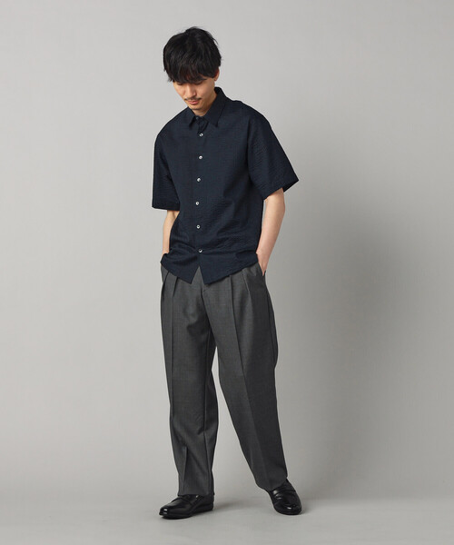 COMME CA MEN(コムサメン)の「コットンウエーブ 半袖レギュラーカラーシャツ(シャツ/ブラウス・メンズ・サックスブルー/ネイビー/ホワイト・S/M/L)」の8枚目の写真