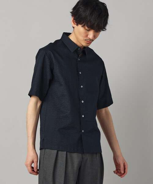 COMME CA MEN(コムサメン)の「コットンウエーブ 半袖レギュラーカラーシャツ(シャツ/ブラウス・メンズ・サックスブルー/ネイビー/ホワイト・S/M/L)」の9枚目の写真