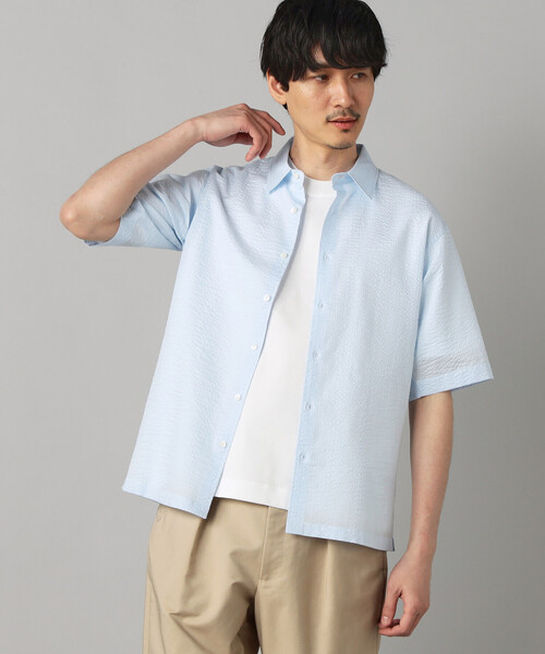 COMME CA MEN(コムサメン)の「コットンウエーブ 半袖レギュラーカラーシャツ(シャツ/ブラウス・メンズ・サックスブルー/ネイビー/ホワイト・S/M/L)」の14枚目の写真