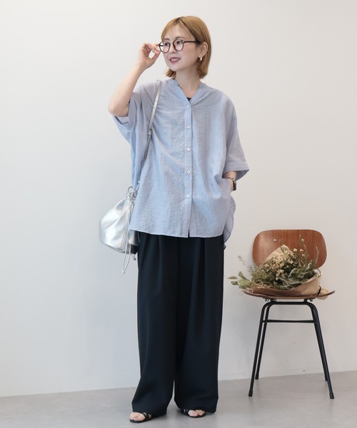 AMERICAN HOLIC（アメリカンホリック）の「スキッパードルマンビッグシャツ（シャツ/ブラウス・レディース・ブラック/サックスブルー/オフホワイト/モカ・FREE）」の18枚目の写真
