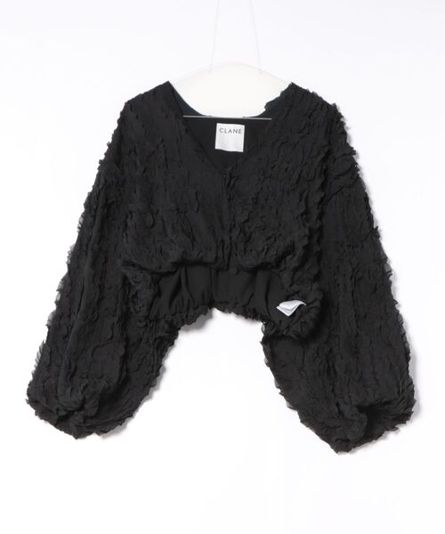 CLANE（クラネ）の「CLANE/クラネ/TOP STITCHED FRILL BOLERO（カーディガン/ボレロ・レディース・アイボリー/ブラック・F）」の17枚目の写真