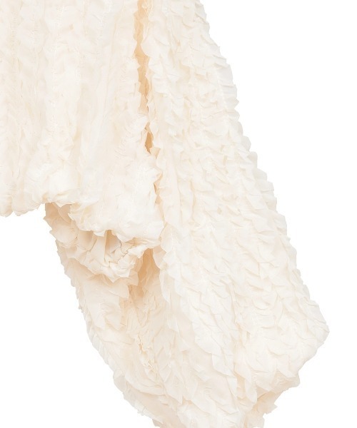 CLANE（クラネ）の「CLANE/クラネ/TOP STITCHED FRILL BOLERO（カーディガン/ボレロ・レディース・アイボリー/ブラック・F）」の6枚目の写真