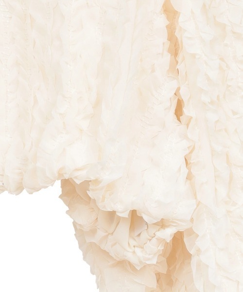CLANE（クラネ）の「CLANE/クラネ/TOP STITCHED FRILL BOLERO（カーディガン/ボレロ・レディース・アイボリー/ブラック・F）」の7枚目の写真