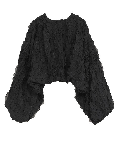 CLANE（クラネ）の「CLANE/クラネ/TOP STITCHED FRILL BOLERO（カーディガン/ボレロ・レディース・アイボリー/ブラック・F）」の10枚目の写真