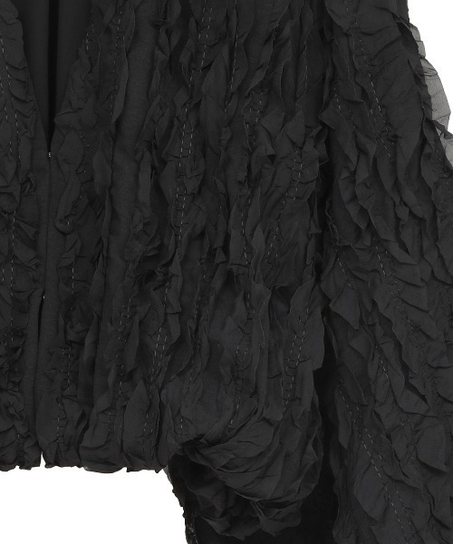 CLANE（クラネ）の「CLANE/クラネ/TOP STITCHED FRILL BOLERO（カーディガン/ボレロ・レディース・アイボリー/ブラック・F）」の13枚目の写真