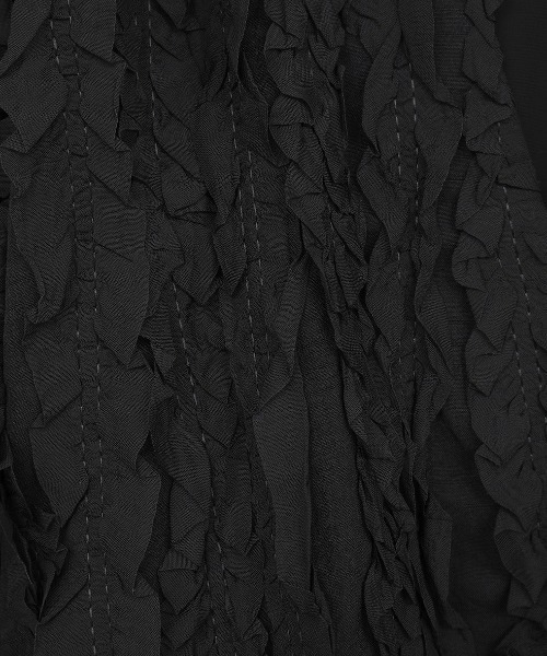 CLANE（クラネ）の「CLANE/クラネ/TOP STITCHED FRILL BOLERO（カーディガン/ボレロ・レディース・アイボリー/ブラック・F）」の15枚目の写真