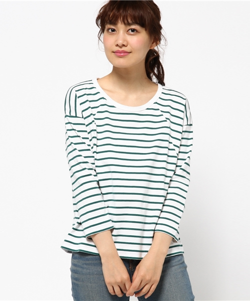 Kvivit（キーヴィット）の「kvivit  / ボーダー7分袖 Tシャツ（Tシャツ/カットソー・レディース・ネイビー/ホワイト・ONE SIZE）」の2枚目の写真