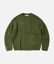 ALPACA BOUCLE KNIT _ OLIVE