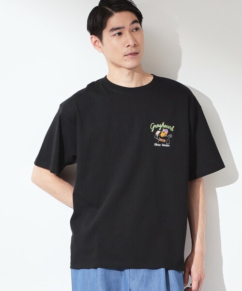 THE SHOP TK (ザ ショップ ティーケー )の「ヒゲオジ サガラ刺繍 半袖Tシャツ 【洗濯機OK】(Tシャツ/カットソー・メンズ・オフホワイト/ブラック・03/02)」の2枚目の写真