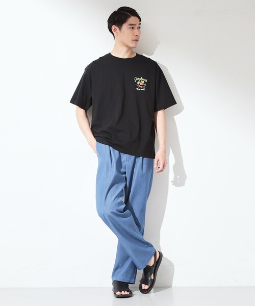 THE SHOP TK (ザ ショップ ティーケー )の「ヒゲオジ サガラ刺繍 半袖Tシャツ 【洗濯機OK】(Tシャツ/カットソー・メンズ・オフホワイト/ブラック・03/02)」の5枚目の写真