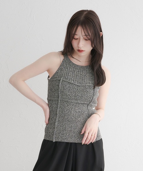 raffime(ラフィミー)の「【Raffime】メランジアメスリニットタンク(タンクトップ・レディース・アイボリー/ブラック/ダークブラウン/ミント・フリー)」の21枚目の写真