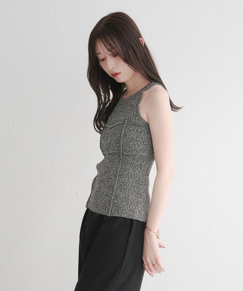 raffime(ラフィミー)の「【Raffime】メランジアメスリニットタンク(タンクトップ・レディース・アイボリー/ブラック/ダークブラウン/ミント・フリー)」の19枚目の写真