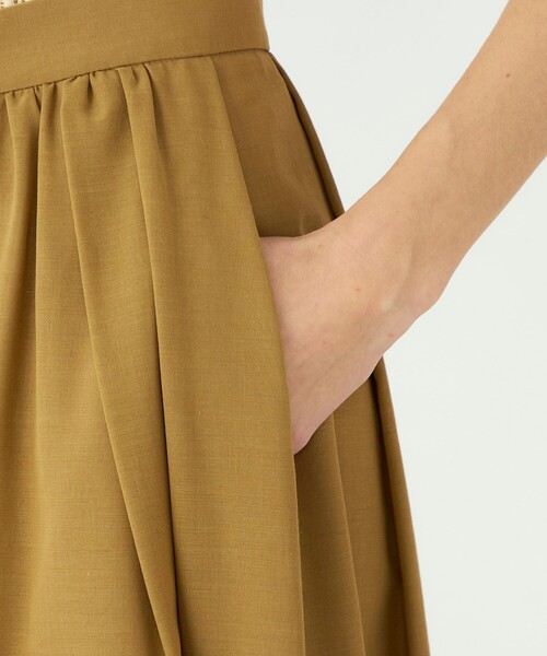 BALLSEY(ボールジィ)の「クリスピーシアーボイル フレアキュロットパンツ(その他パンツ・レディース・ホワイト/キャメル・32/34/36)」の9枚目の写真