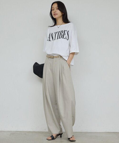 GALLARDAGALANTE(ガリャルダガランテ)の「オフショルロゴカットソー(Tシャツ/カットソー・レディース・ブルー/ブラウン/ホワイト・FREE)」の7枚目の写真