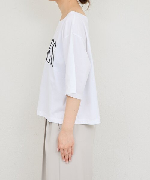 GALLARDAGALANTE(ガリャルダガランテ)の「オフショルロゴカットソー(Tシャツ/カットソー・レディース・ブルー/ブラウン/ホワイト・FREE)」の12枚目の写真