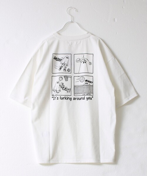 FREDY MAC(フレディーマック)の「【FREDYMAC/フレディマック】度詰め天竺オバケ刺繍TEE(Tシャツ/カットソー・メンズ・アイボリー/ホワイト・L/M)」の1枚目の写真