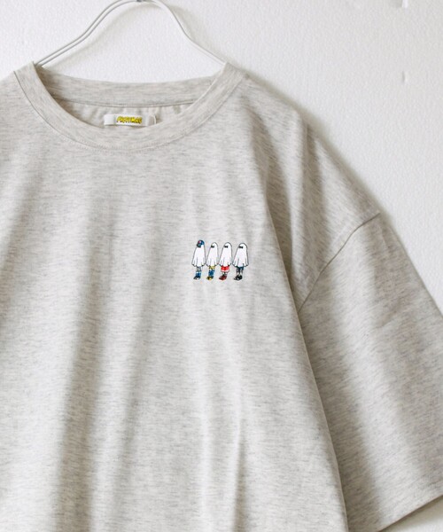 FREDY MAC(フレディーマック)の「【FREDYMAC/フレディマック】度詰め天竺オバケ刺繍TEE(Tシャツ/カットソー・メンズ・アイボリー/ホワイト・L/M)」の6枚目の写真