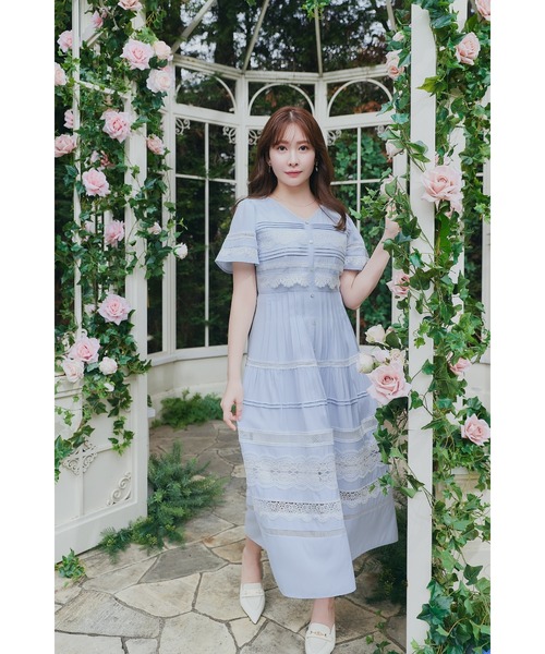 Clair Pintuck Lace Dress（ワンピース）｜Her lip to（ハーリップ