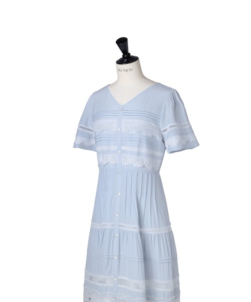 Clair Pintuck Lace Dress（ワンピース）｜Her lip to（ハーリップ