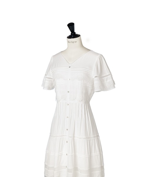 ワンピース herlipto Clair Pintuck Lace Dress Clair Pintuck Lace Dress（ワンピース）｜Her lip to（ハーリップ