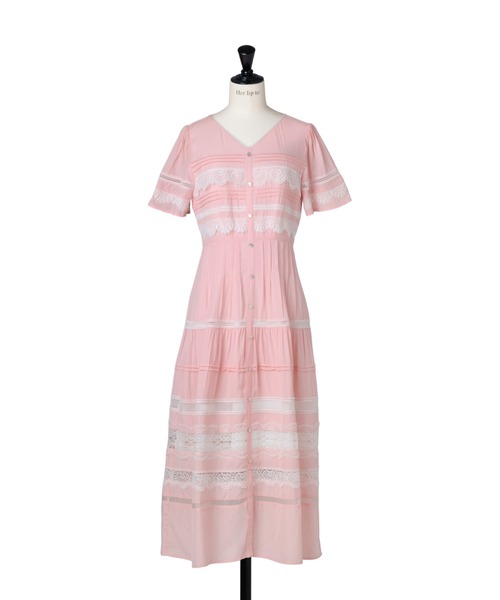 Clair Pintuck Lace Dress（ワンピース）｜Her lip to（ハーリップ