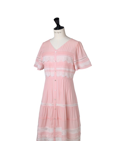ワンピース herlipto Clair Pintuck Lace Dress Clair Pintuck Lace Dress（ワンピース）｜Her lip to（ハーリップ