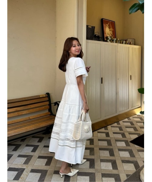Clair Pintuck Lace Dress（ワンピース）｜Her lip to（ハーリップ