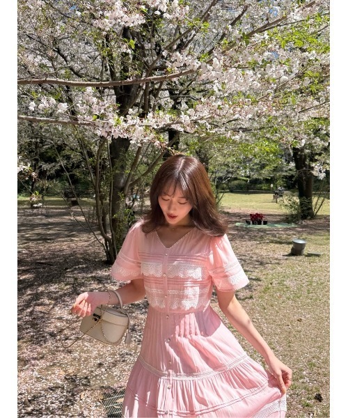 Clair Pintuck Lace Dress（ワンピース）｜Her lip to（ハーリップ