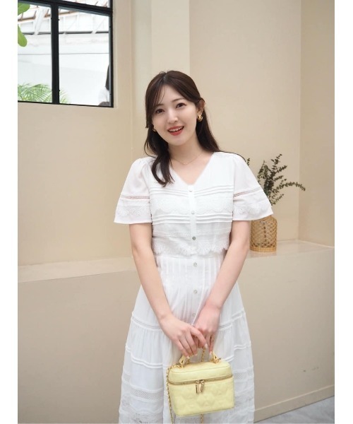 Clair Pintuck Lace Dress（ワンピース）｜Her lip to（ハーリップ