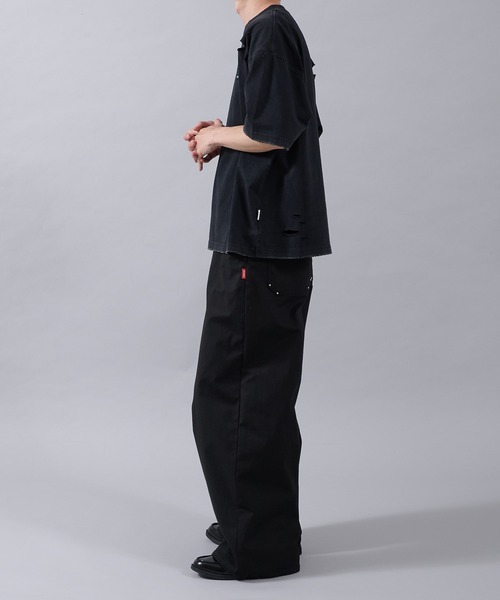 Perushu(ペルーシュ)の「WIDE STRAIGHT STUDS WORK PANTS/ワイドストレートスタッズワークパンツ(その他パンツ・メンズ・ブラック/ネイビー/ブラウン・MEDIUM/LARGE/SMALL)」の10枚目の写真
