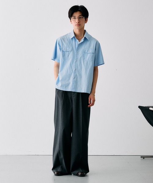 Adoon plain(アドーンプレーン)の「RING SNAP BUTTON BASIC SHIRT / リングスナップボタンベーシックシャツ(シャツ/ブラウス・メンズ・ライトブルー/アイボリー・LARGE/MEDIUM)」の17枚目の写真