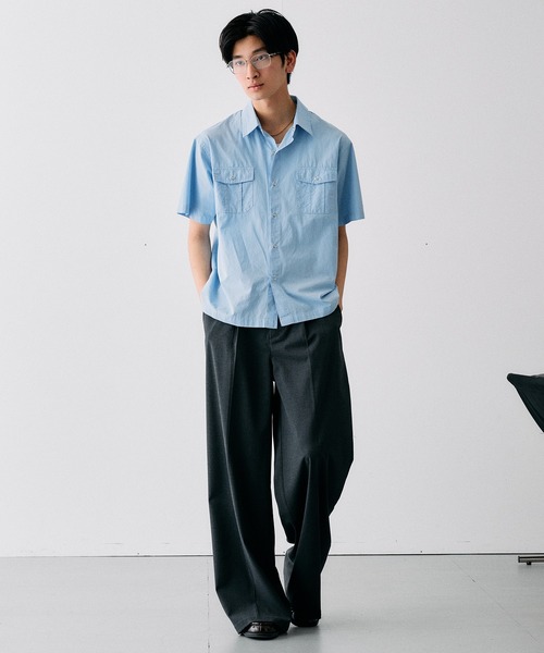 Adoon plain(アドーンプレーン)の「RING SNAP BUTTON BASIC SHIRT / リングスナップボタンベーシックシャツ(シャツ/ブラウス・メンズ・ライトブルー/アイボリー・LARGE/MEDIUM)」の18枚目の写真