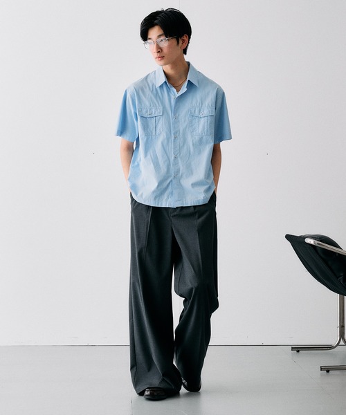 Adoon plain(アドーンプレーン)の「RING SNAP BUTTON BASIC SHIRT / リングスナップボタンベーシックシャツ(シャツ/ブラウス・メンズ・ライトブルー/アイボリー・LARGE/MEDIUM)」の19枚目の写真